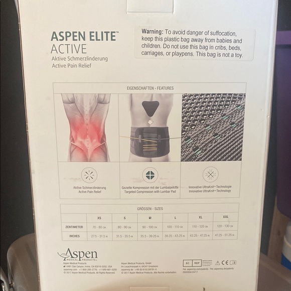 Aspen Elite Active Pain Relief Back Brace - Navy Blue size XLarge - Picture 3 of 5